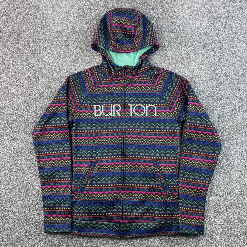 Burton Hoodie Women's Small Multicolor Fair Isle Geometric Full Zip Fleece